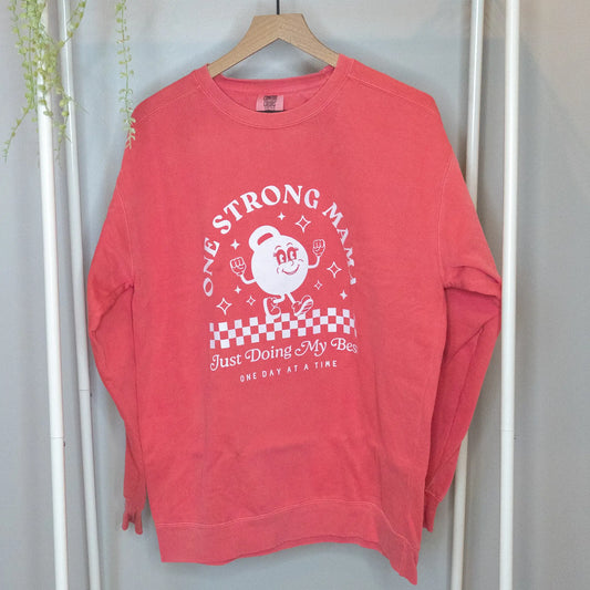 One Strong Mama KB Crewneck - WATERMELON Kelly Yager