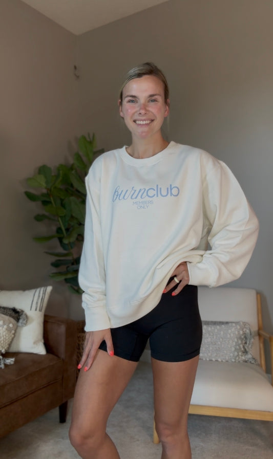 Burn Club Members Only Crewneck - White