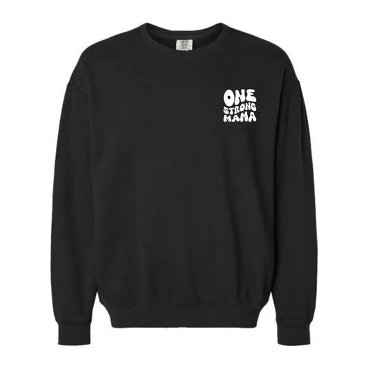 Strong As A Mother Crewneck Sweatshirt - SMILEY BLACK Kelly Yager