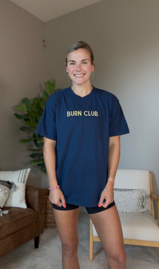 Burn Club T Shirt - Navy Smiley