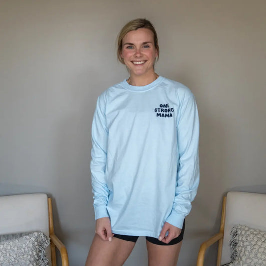 Strong As A Mother Long Sleeve - BLUE SMILEY Kelly Yager