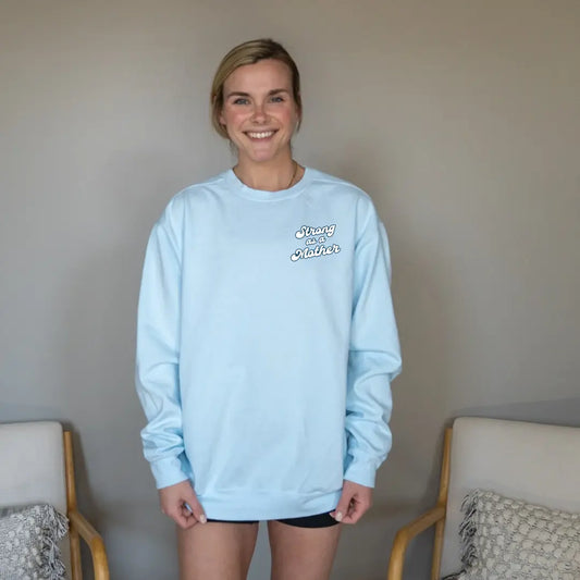 Strong As A Mother KB Crewneck - BLUE Kelly Yager